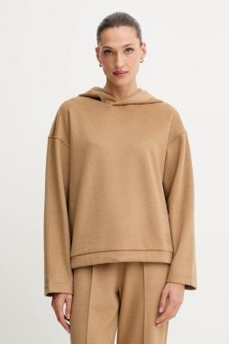 Mikina s prímesou vlny Weekend Max Mara OSCURI zelená farba, s kapucňou, jednofarebná, 2525926012600