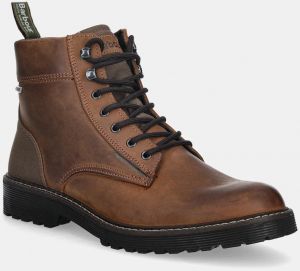Kožené vysoké topánky Barbour Harrison hnedá farba, MFO0816BR78