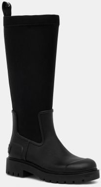 Gumáky Calvin Klein HIGH RAINBOOT NEOPRENE čierna farba, YW0YW02002