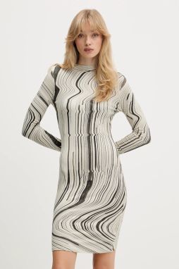 Šaty Desigual CHIARA zelená farba, mini, priliehavé, 25WWVK35
