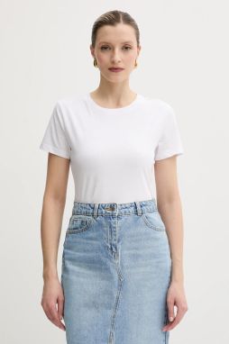 Bavlnené tričko Armani Exchange dámske, biela farba, XW000528 AF10356