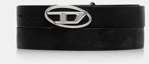 Kožený opasok Diesel OVAL D LOGO B-1DR-LAYER čierna farba, X09813.PR271