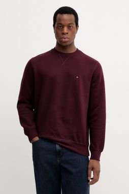 Mikina Tommy Hilfiger bordová farba, jednofarebná, MW0MW40000
