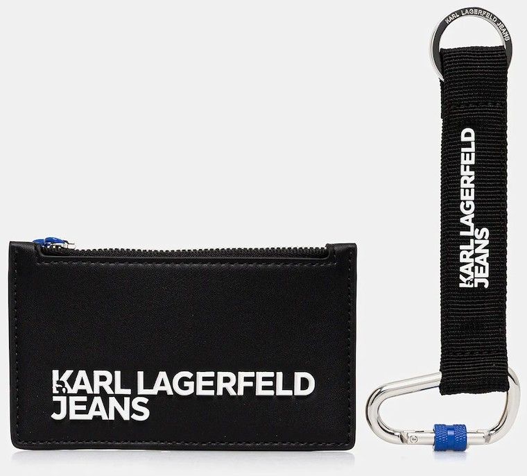 Peňaženka a kľúčenka Karl Lagerfeld Jeans čierna farba, A4M32065