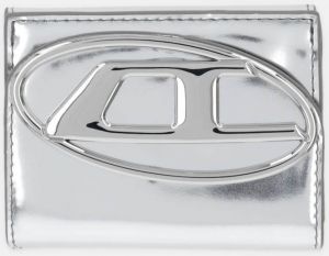 Kožená peňaženka Diesel 1DR 1DR TRI FOLD COIN XS II strieborná farba, X09887.PS202