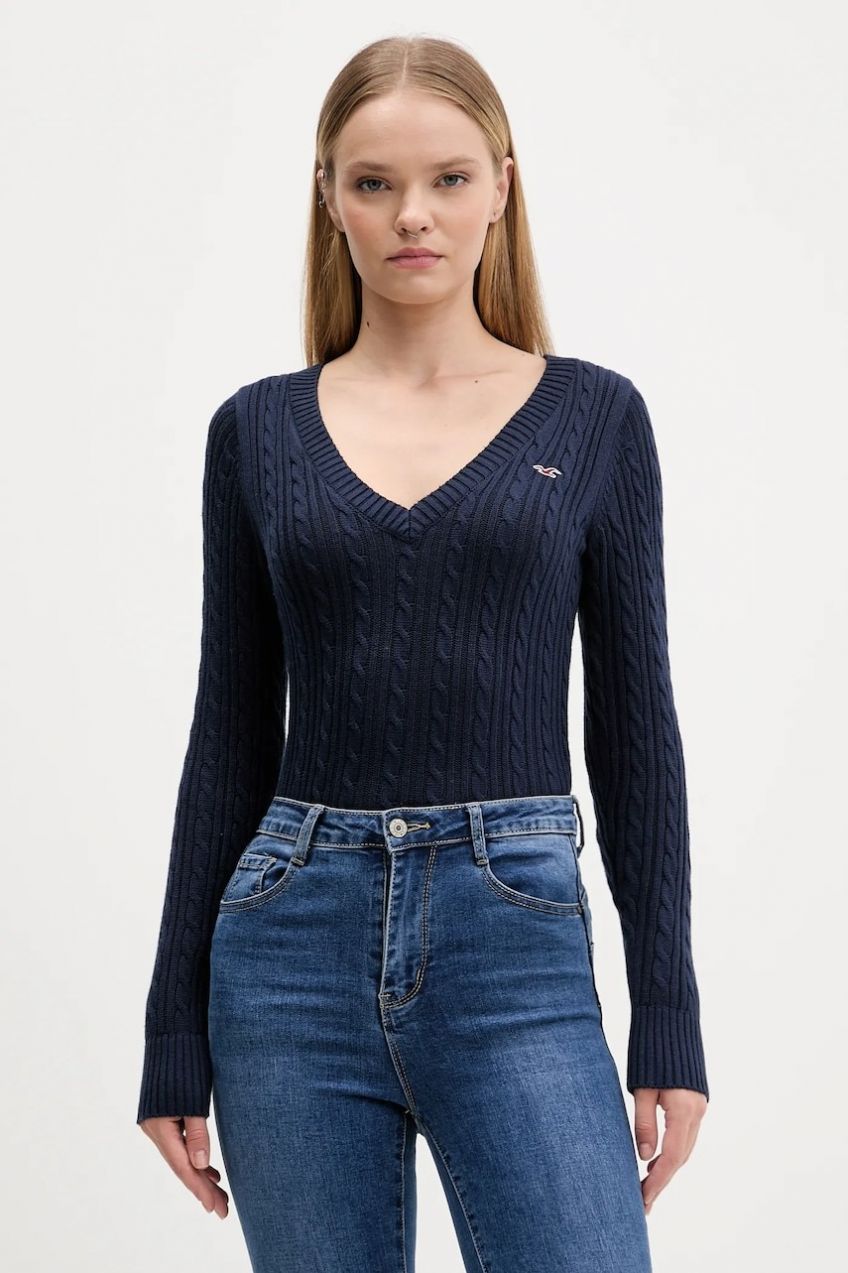 Sveter Hollister Co. tmavomodrá farba, KI350-5132