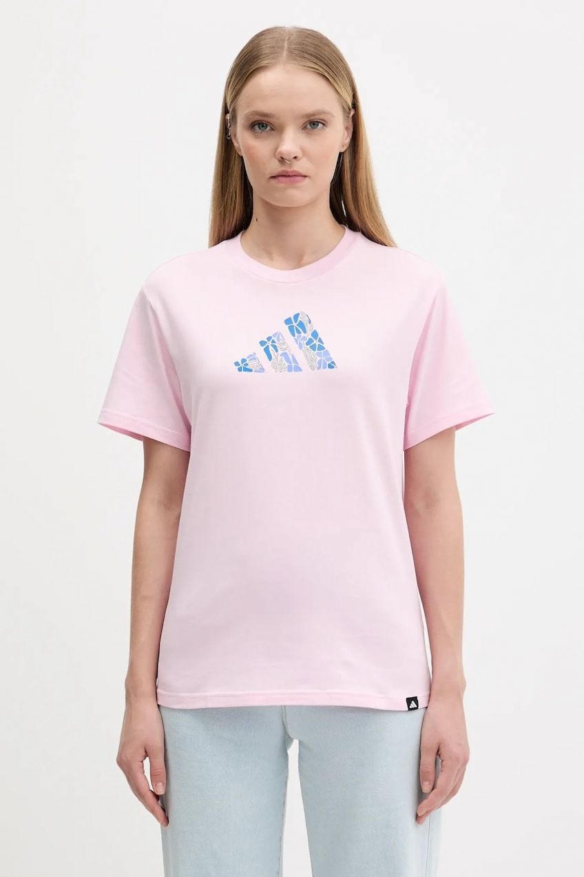Bavlnené tričko adidas Table Tee dámske, ružová farba, JV6084