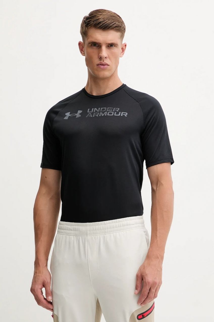 Tréningové tričko Under Armour UA Tech Reflective čierna farba, s potlačou, 6005116