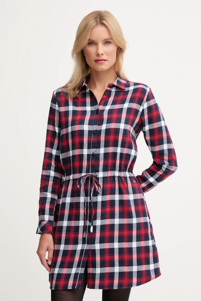 Šaty Pepe Jeans bordová farba, mini, rovný strih, PL9537750
