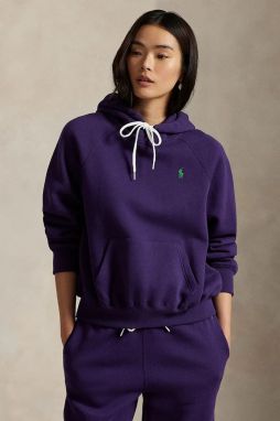 Mikina Polo Ralph Lauren fialová farba, s kapucňou, jednofarebná, 211971698