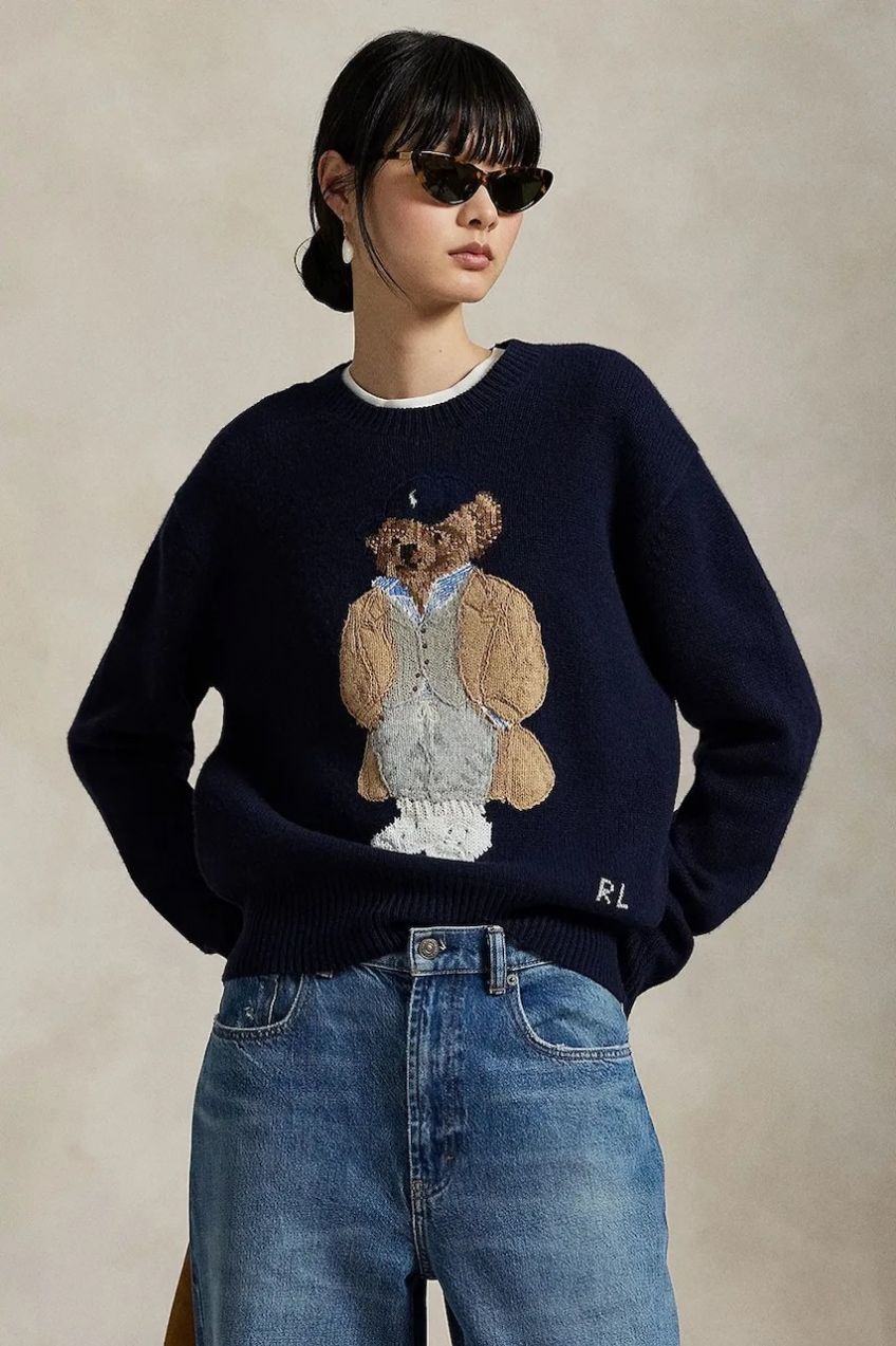 Vlnený sveter Polo Ralph Lauren tmavomodrá farba, 211972139