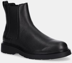 Kožené topánky chelsea Calvin Klein COMBAT ESS CHELSEA BOOT LTH čierna farba, YM0YM01374