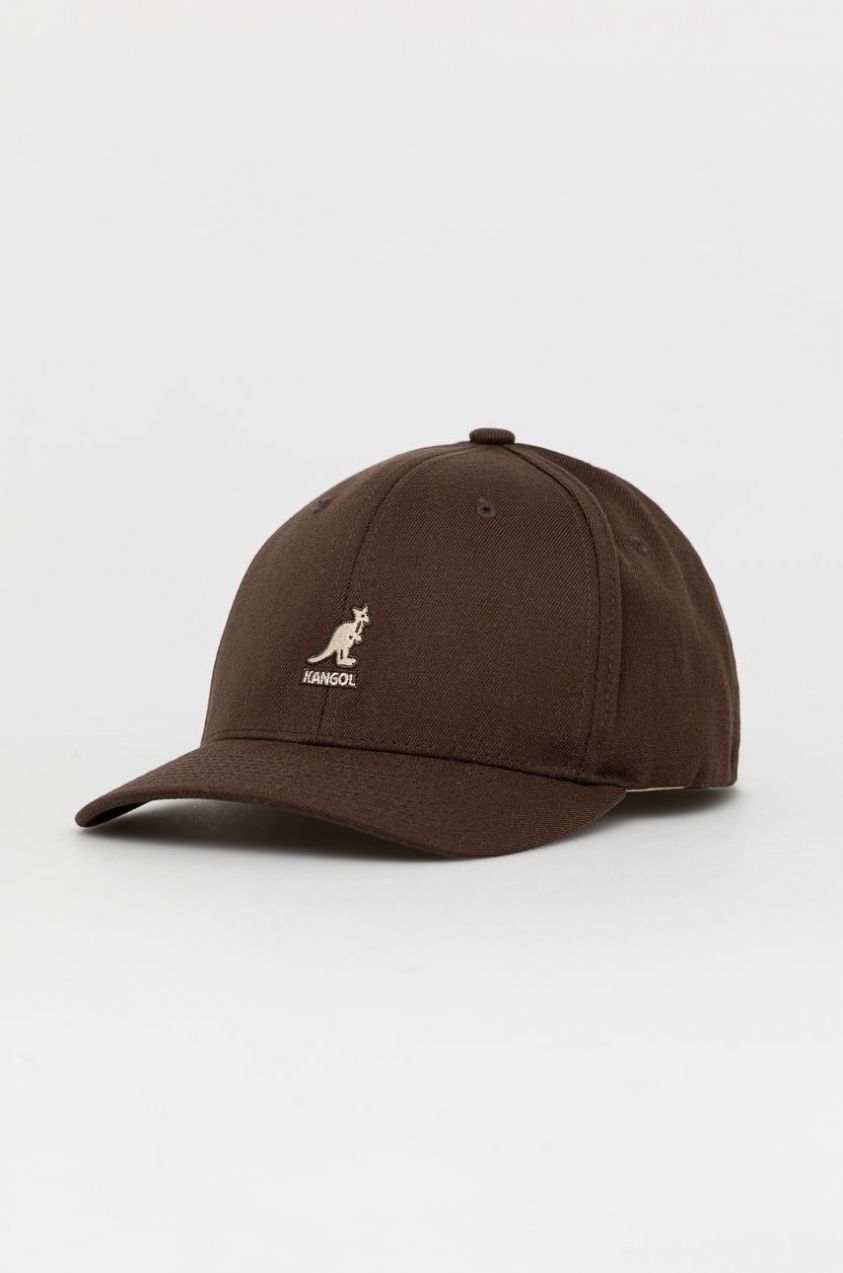 Čiapka Kangol hnedá farba, jednofarebná