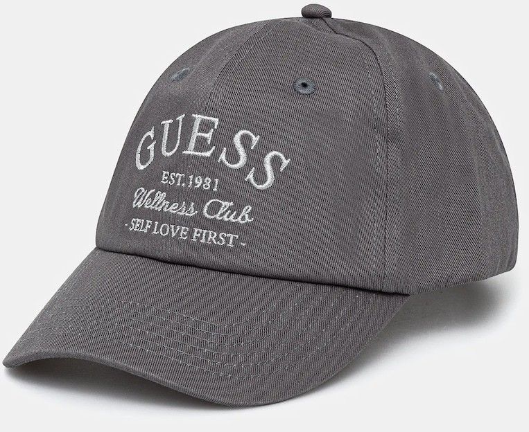 Bavlnená šiltovka Guess LUREX šedá farba, s nášivkou, V5RZ03 WFKN0