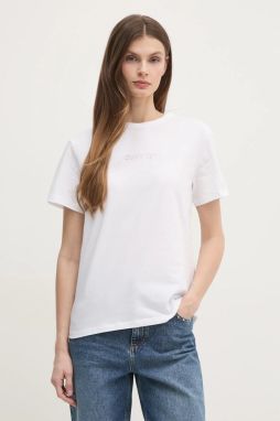 Bavlnené tričko Calvin Klein dámske, biela farba, K20K208294