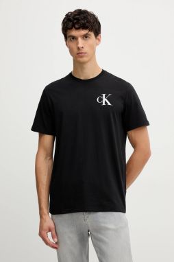 Bavlnené tričko Calvin Klein Jeans pánske, čierna farba, jednofarebné, LV04RD865G