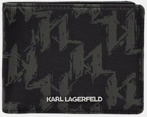 Peňaženka Karl Lagerfeld K/MONOGRAM pánska, zelená farba, A4M32055