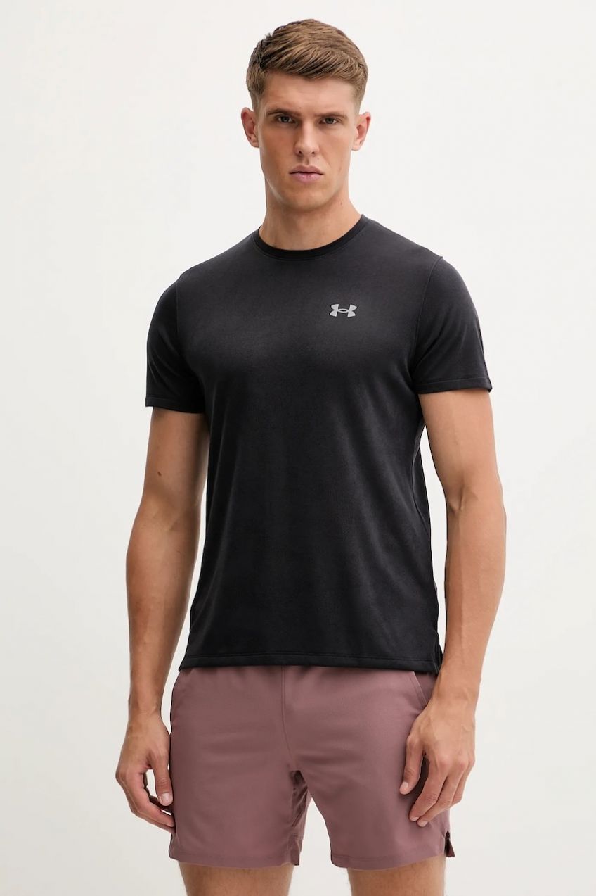 Tréningové tričko Under Armour čierna farba, s potlačou, 6006098