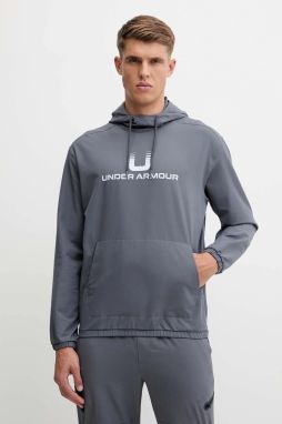 Mikina Under Armour Unstoppable šedá farba, s kapucňou, s potlačou, 6003864