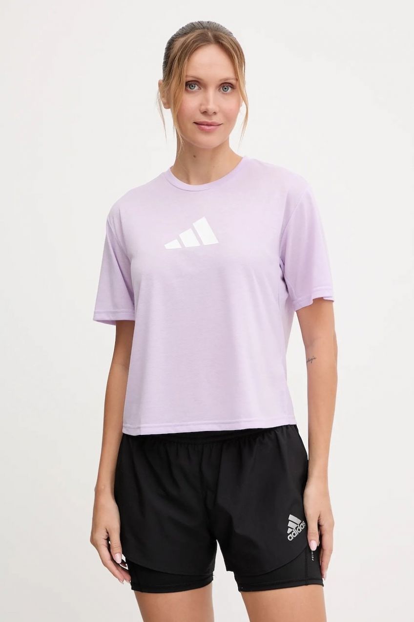 Tréningové tričko adidas Performance Workout Essentials fialová farba, JY2183