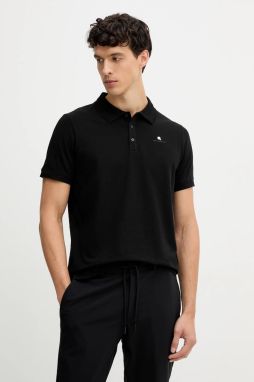 Polo tričko Karl Lagerfeld pánske, čierna farba, jednofarebné, 554235.745022