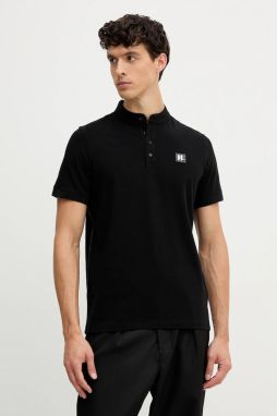 Polo tričko Karl Lagerfeld pánske, čierna farba, s nášivkou, 554221.745001