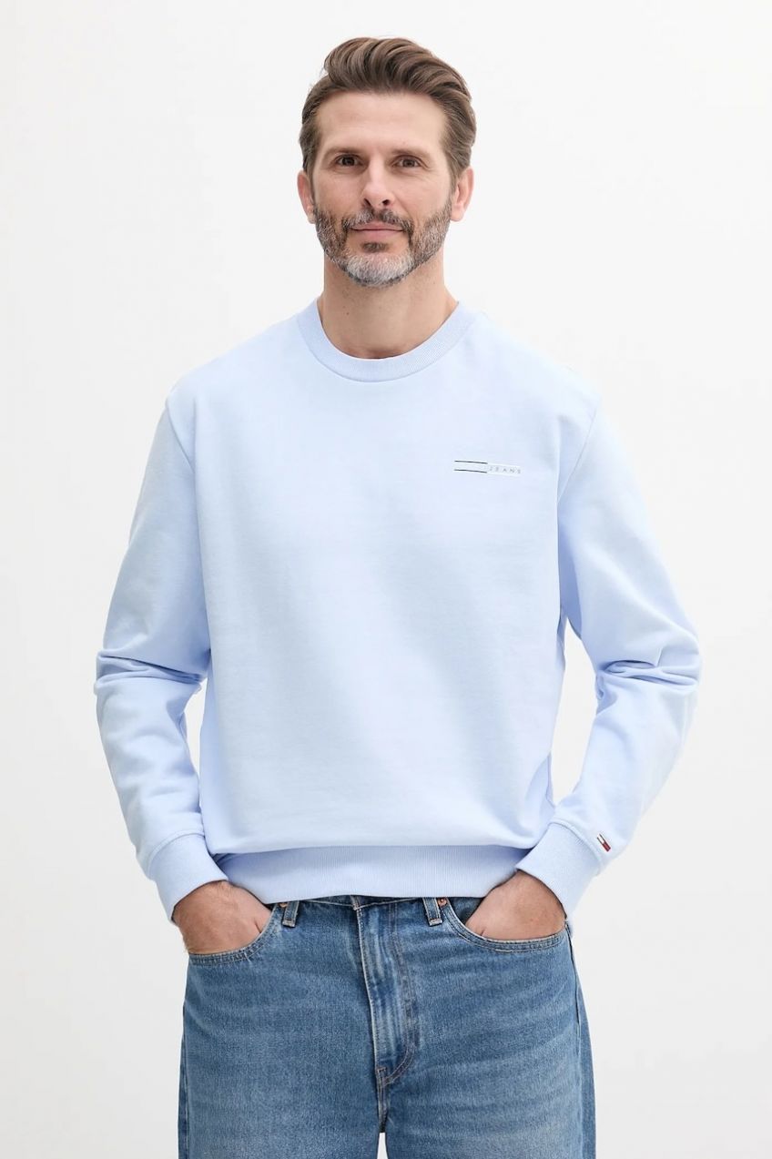 Bavlnená mikina Tommy Jeans pánska, s potlačou, DM0DM20849