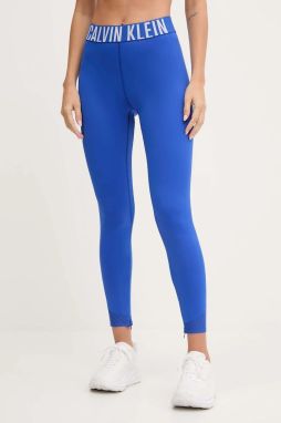 Tréningové legíny Calvin Klein Performance šedá farba, s potlačou, LVGWS5L616