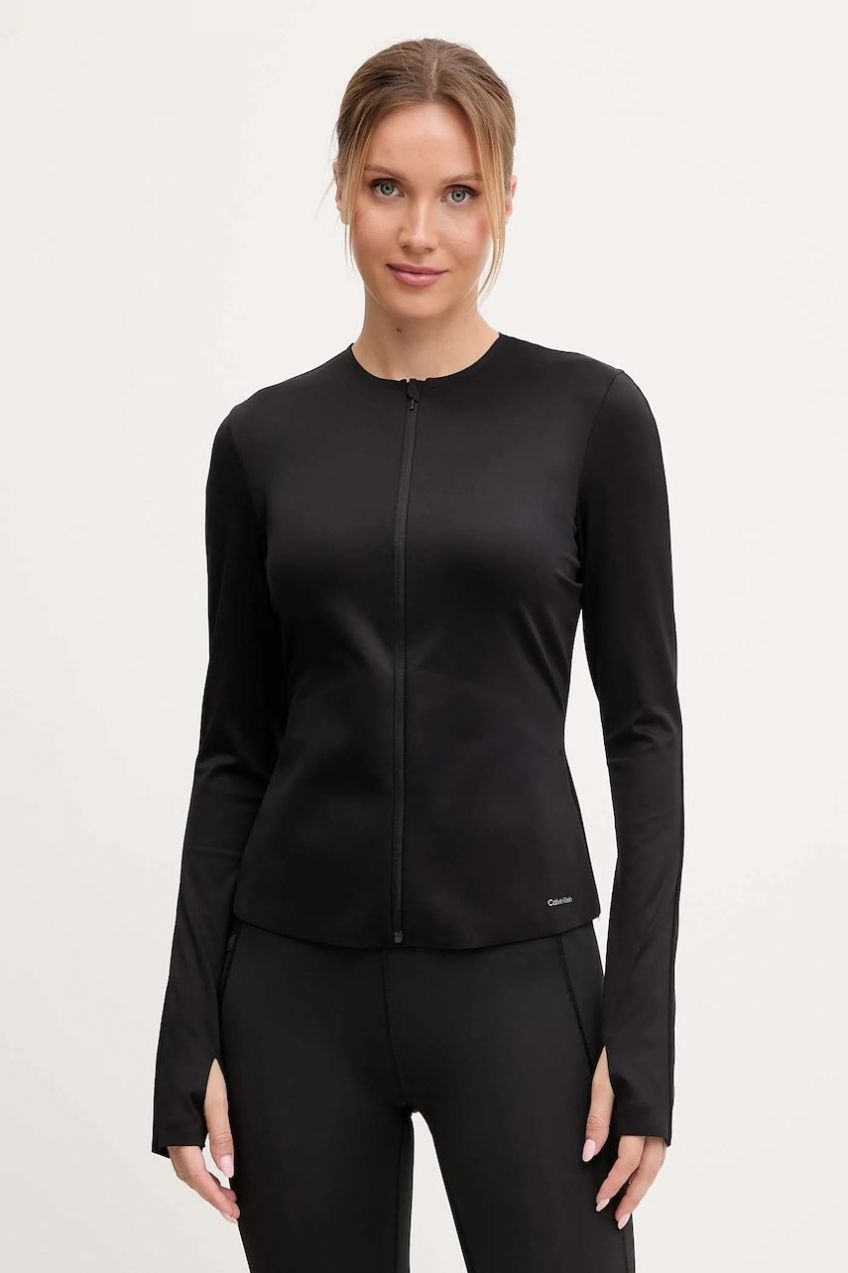 Tréningová mikina Calvin Klein Performance čierna farba, jednofarebná, LVGWF5J404