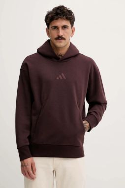 Mikina adidas All Szn hnedá farba, s kapucňou, s nášivkou, JX5090