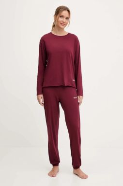 Bavlnené pyžamo United Colors of Benetton bordová farba, 35VB3P048