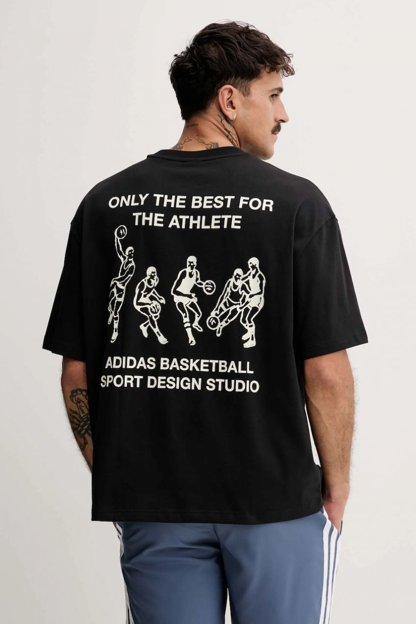 Tričko adidas Originals Sport Design GFX pánske, čierna farba, s potlačou, JW6646