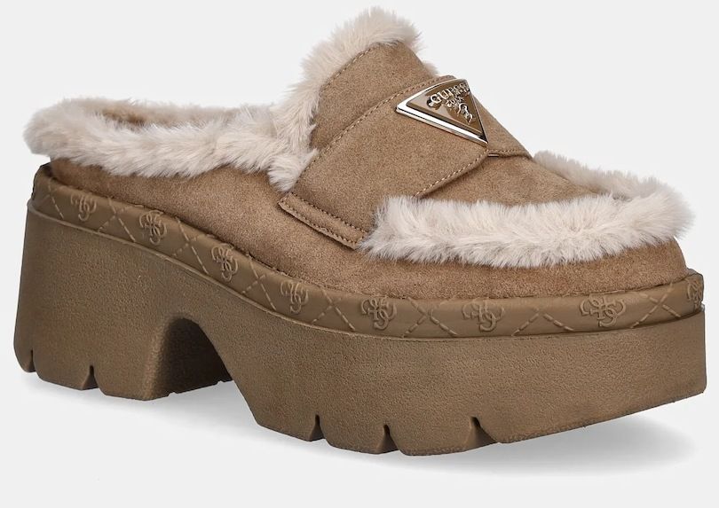 Papuče Guess BRIDEEN béžová farba, FLFBRI ESU06