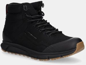 Topánky Tommy Hilfiger OUTDOOR RUNNER HI WPM čierna farba, FM0FM05575