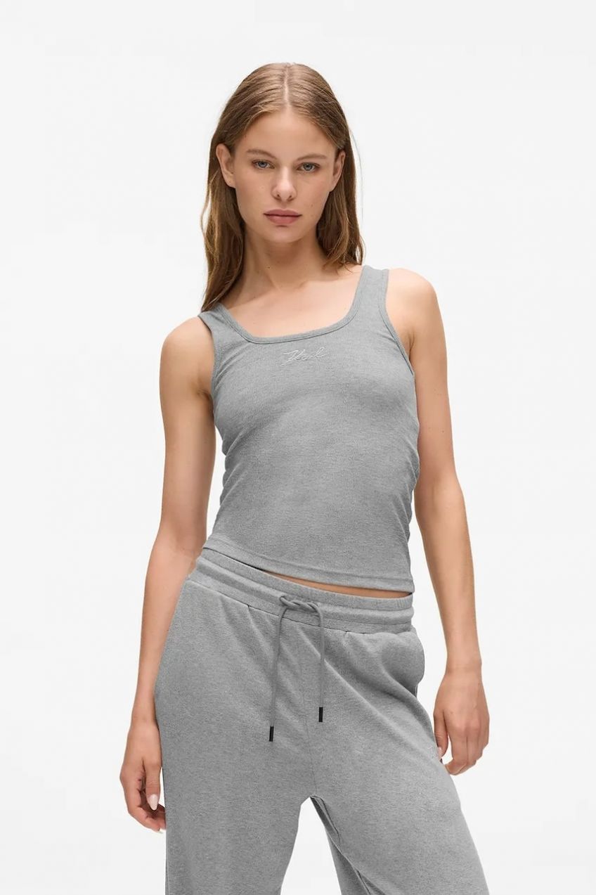 Top Karl Lagerfeld šedá farba, A4W44019