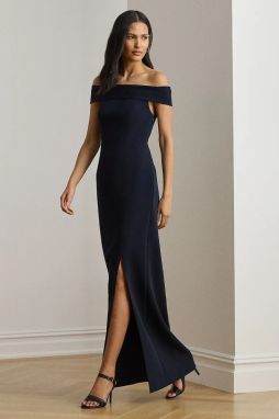 Šaty Lauren Ralph Lauren tmavomodrá farba, maxi, priliehavé, 253982109