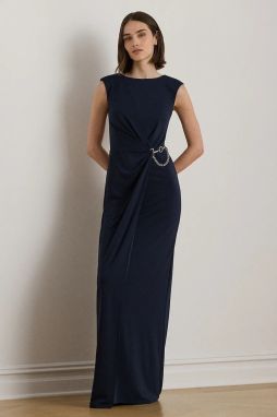 Šaty Lauren Ralph Lauren tmavomodrá farba, maxi, priliehavé, 253979877