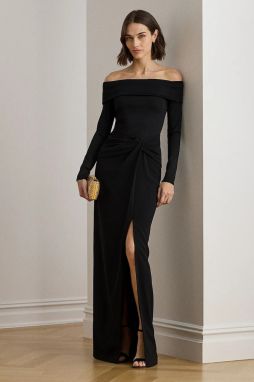 Šaty Lauren Ralph Lauren čierna farba, maxi, priliehavé, 253982108