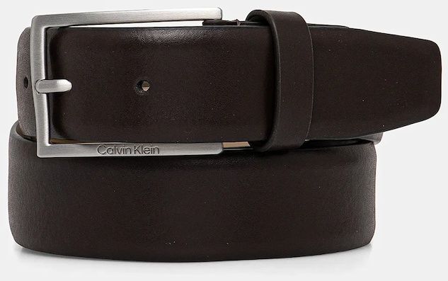 Kožený opasok Calvin Klein pánske, hnedá farba, K50K512833