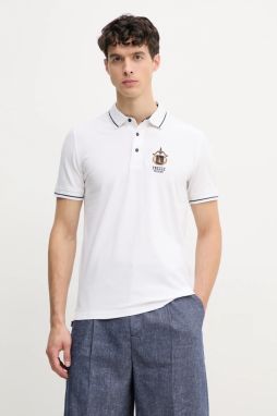 Polo tričko Aeronautica Militare pánske, biela farba, jednofarebné, PO1850P191