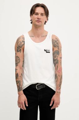 Bavlnený top Tommy Jeans biela farba, DM0DM21783