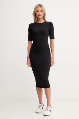 Šaty Calvin Klein Jeans čierna farba, mini, priliehavé, LV047D217G