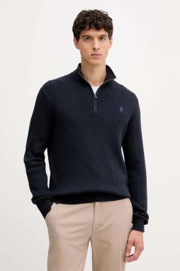 Bavlnený sveter Polo Ralph Lauren tmavomodrá farba, ľahký, 710979101