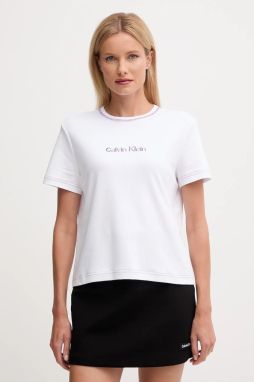 Bavlnené tričko Calvin Klein Jeans dámske, biela farba, LV047D213G
