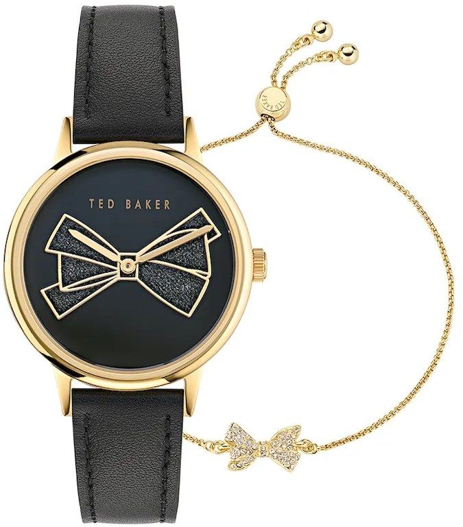 Hodinky a náramok Ted Baker čierna farba, BKGFW2402