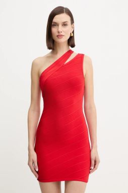Šaty Herve Leger Molly červená farba, mini, priliehavé, HLT8539377