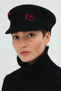 Vlnená čiapka Ruslan Baginskiy čierna farba, KPC033-W-WPNS-WRB