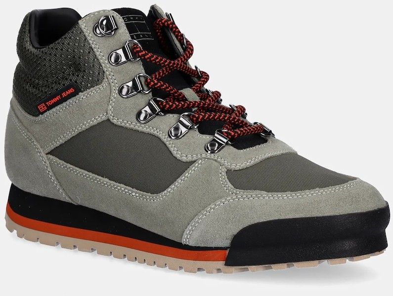 Topánky Tommy Jeans TJM NEW BOOT LOW OUTSOLE zelená farba, EM0EM01641