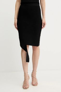 Sukňa Herve Leger Alma čierna farba, mini, rovný strih, HLT3536090