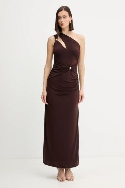 Šaty Herve Leger Aurora hnedá farba, maxi, priliehavé, RMJ8536054